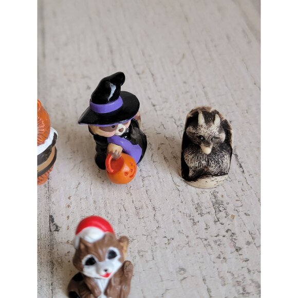 Miniature friends of forest raccoons squirrel Hedgehog owl unique set figure - Picture 6 of 12